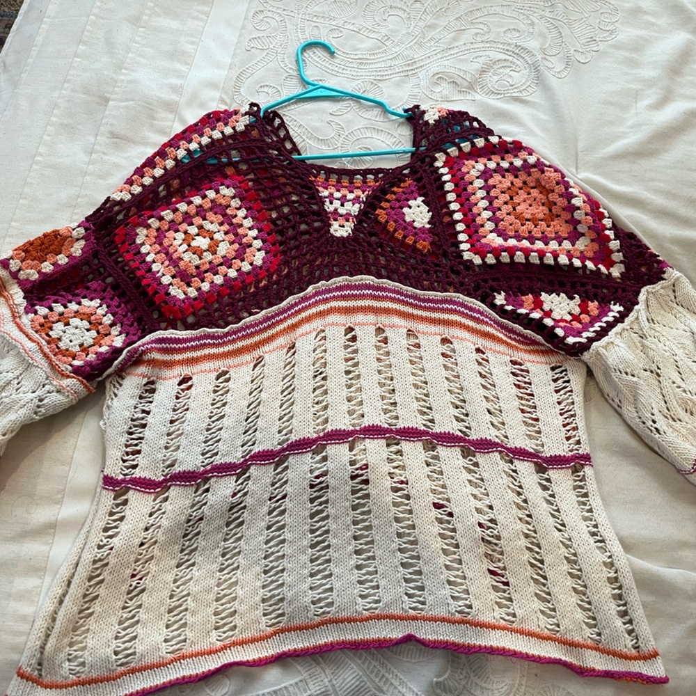 Free People Call Me Crochet Sweater-Like NEW!